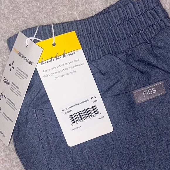 Figs Other - •NWT •FIGS• LimitedEdition• Yola Skinny Pants Regular XXS Heather Denim